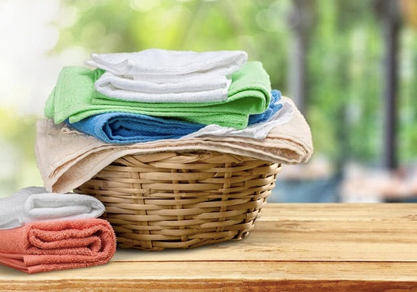 folded and stacked clean laundry